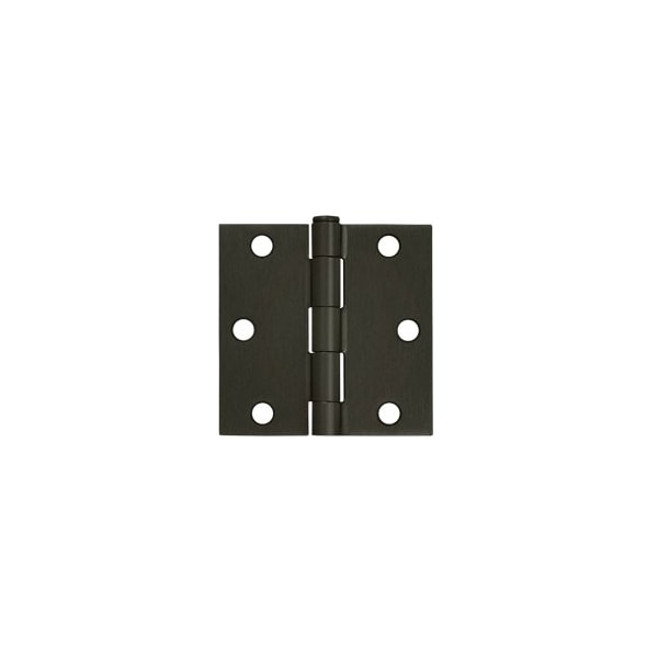 Deltana Oil Rubbed Bronze 3 x 3 Square Corner Plain Bearing Mortise Hinge, 10PK pairs S33U10B-R-XCP10 - main
